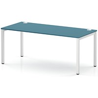 Impulse Bench Single Row 1800 White Frame Office Bench Desk Dark Teal