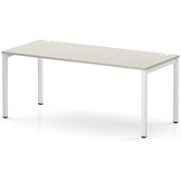 Impulse Bench Single Row 1800 White Frame Office Bench Desk Dove Grey