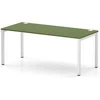 Impulse Bench Single Row 1800 White Frame Office Bench Desk Moss Green
