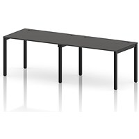Impulse Bench Single Row 2 Person 1200 Black Frame Office Bench Desk Carbon Grey