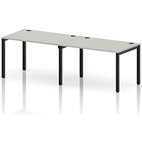 Impulse Bench Single Row 2 Person 1200 Black Frame Office Bench Desk Dove Grey