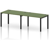 Impulse Bench Single Row 2 Person 1200 Black Frame Office Bench Desk Moss Green