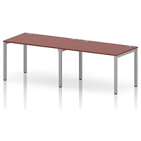 Impulse Bench Single Row 2 Person 1200 Silver Frame Office Bench Desk Brick Red