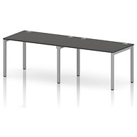 Impulse Bench Single Row 2 Person 1200 Silver Frame Office Bench Desk Carbon Grey