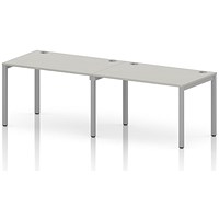 Impulse Bench Single Row 2 Person 1200 Silver Frame Office Bench Desk Dove Grey