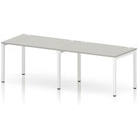 Impulse Bench Single Row 2 Person 1200 White Frame Office Bench Desk Dove Grey
