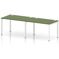 Impulse Bench Single Row 2 Person 1200 White Frame Office Bench Desk Moss Green