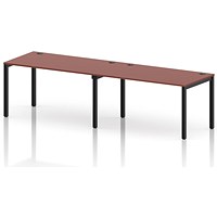 Impulse Bench Single Row 2 Person 1400 Black Frame Office Bench Desk Brick Red