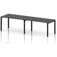 Impulse Bench Single Row 2 Person 1400 Black Frame Office Bench Desk Carbon Grey