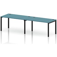 Impulse Bench Single Row 2 Person 1400 Black Frame Office Bench Desk Dark Teal