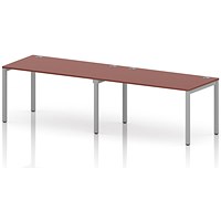Impulse Bench Single Row 2 Person 1400 Silver Frame Office Bench Desk Brick Red