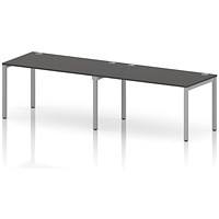 Impulse Bench Single Row 2 Person 1400 Silver Frame Office Bench Desk Carbon Grey