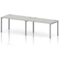 Impulse Bench Single Row 2 Person 1400 Silver Frame Office Bench Desk Dove Grey