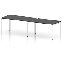 Impulse Bench Single Row 2 Person 1400 White Frame Office Bench Desk Carbon Grey