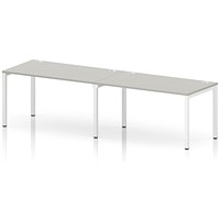 Impulse Bench Single Row 2 Person 1400 White Frame Office Bench Desk Dove Grey