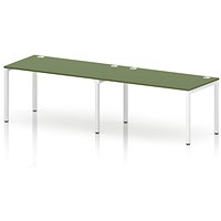 Impulse Bench Single Row 2 Person 1400 White Frame Office Bench Desk Moss Green