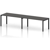 Impulse Bench Single Row 2 Person 1600 Black Frame Office Bench Desk Carbon Grey