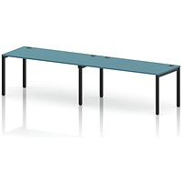 Impulse Bench Single Row 2 Person 1600 Black Frame Office Bench Desk Dark Teal