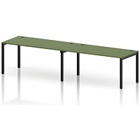 Impulse Bench Single Row 2 Person 1600 Black Frame Office Bench Desk Moss Green