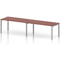 Impulse Bench Single Row 2 Person 1600 Silver Frame Office Bench Desk Brick Red