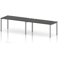 Impulse Bench Single Row 2 Person 1600 Silver Frame Office Bench Desk Carbon Grey