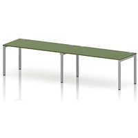 Impulse Bench Single Row 2 Person 1600 Silver Frame Office Bench Desk Moss Green