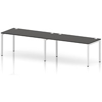 Impulse Bench Single Row 2 Person 1600 White Frame Office Bench Desk Carbon Grey
