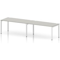 Impulse Bench Single Row 2 Person 1600 White Frame Office Bench Desk Dove Grey
