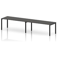 Impulse Bench Single Row 2 Person 1800 Black Frame Office Bench Desk Carbon Grey