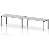 Impulse Bench Single Row 2 Person 1800 Black Frame Office Bench Desk Dove Grey