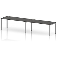 Impulse Bench Single Row 2 Person 1800 Silver Frame Office Bench Desk Carbon Grey