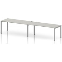 Impulse Bench Single Row 2 Person 1800 Silver Frame Office Bench Desk Dove Grey