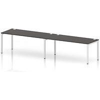 Impulse Bench Single Row 2 Person 1800 White Frame Office Bench Desk Carbon Grey