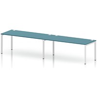 Impulse Bench Single Row 2 Person 1800 White Frame Office Bench Desk Dark Teal