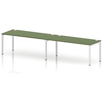 Impulse Bench Single Row 2 Person 1800 White Frame Office Bench Desk Moss Green