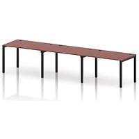 Impulse Bench Single Row 3 Person 1200 Black Frame Office Bench Desk Brick Red