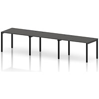 Impulse Bench Single Row 3 Person 1200 Black Frame Office Bench Desk Carbon Grey
