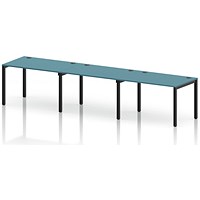 Impulse Bench Single Row 3 Person 1200 Black Frame Office Bench Desk Dark Teal