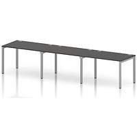 Impulse Bench Single Row 3 Person 1200 Silver Frame Office Bench Desk Carbon Grey