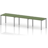 Impulse Bench Single Row 3 Person 1200 Silver Frame Office Bench Desk Moss Green