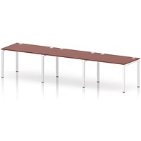 Impulse Bench Single Row 3 Person 1200 White Frame Office Bench Desk Brick Red
