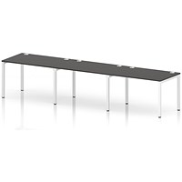 Impulse Bench Single Row 3 Person 1200 White Frame Office Bench Desk Carbon Grey