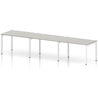 Impulse Bench Single Row 3 Person 1200 White Frame Office Bench Desk Dove Grey
