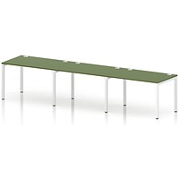 Impulse Bench Single Row 3 Person 1200 White Frame Office Bench Desk Moss Green