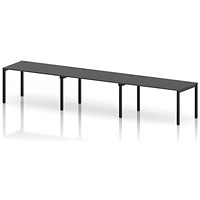 Impulse Bench Single Row 3 Person 1400 Black Frame Office Bench Desk Carbon Grey