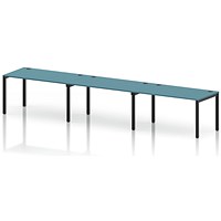 Impulse Bench Single Row 3 Person 1400 Black Frame Office Bench Desk Dark Teal