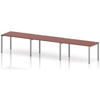 Impulse Bench Single Row 3 Person 1400 Silver Frame Office Bench Desk Brick Red