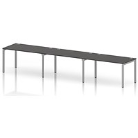 Impulse Bench Single Row 3 Person 1400 Silver Frame Office Bench Desk Carbon Grey