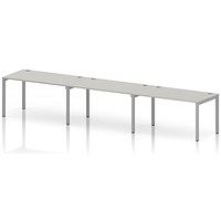 Impulse Bench Single Row 3 Person 1400 Silver Frame Office Bench Desk Dove Grey