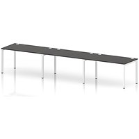 Impulse Bench Single Row 3 Person 1400 White Frame Office Bench Desk Carbon Grey